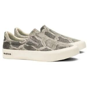 Seavees Hawthorne Slip-On Sneaker Snakeskin Mercury Textured Cotton 7.5